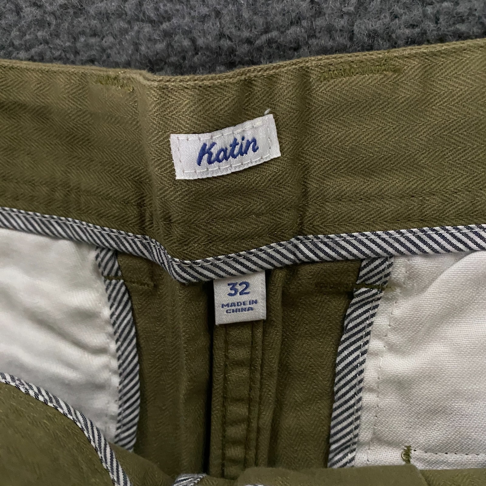 Katin Grant Pant Mens 32x32 Olive Green Cargo Herringbone Twill Chino — image 5 of 8